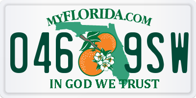 FL license plate 0469SW