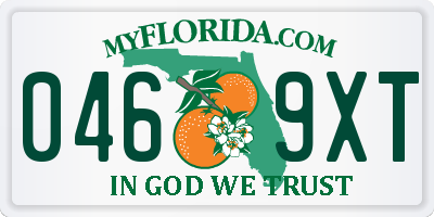 FL license plate 0469XT