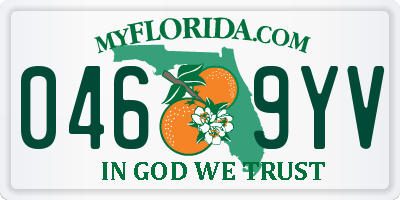 FL license plate 0469YV