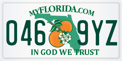 FL license plate 0469YZ