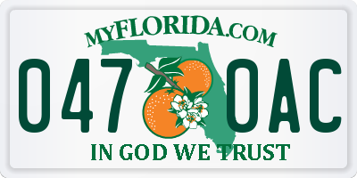 FL license plate 0470AC