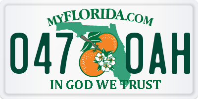 FL license plate 0470AH