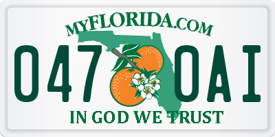 FL license plate 0470AI