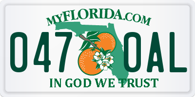 FL license plate 0470AL