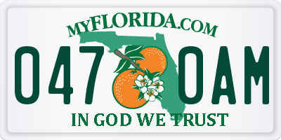 FL license plate 0470AM