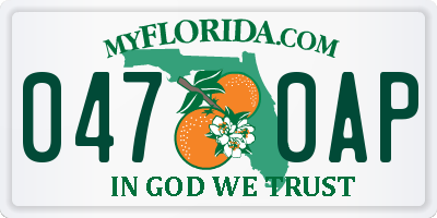 FL license plate 0470AP