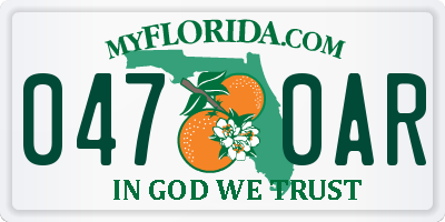 FL license plate 0470AR