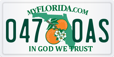 FL license plate 0470AS