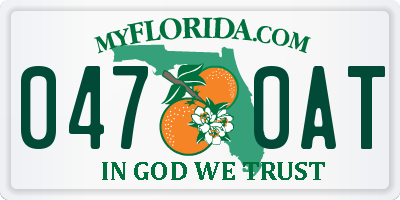 FL license plate 0470AT