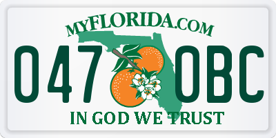 FL license plate 0470BC