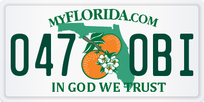 FL license plate 0470BI
