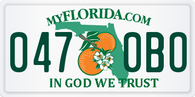 FL license plate 0470BO