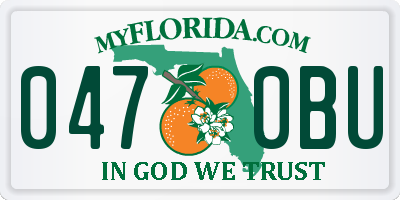 FL license plate 0470BU