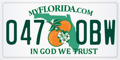 FL license plate 0470BW
