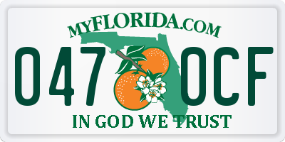 FL license plate 0470CF