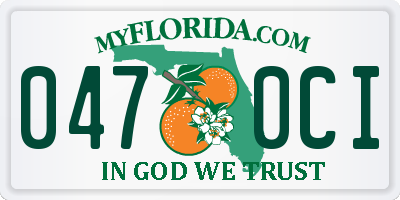 FL license plate 0470CI