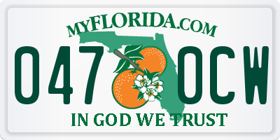 FL license plate 0470CW