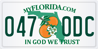 FL license plate 0470DC