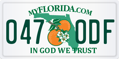 FL license plate 0470DF