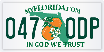 FL license plate 0470DP