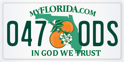 FL license plate 0470DS