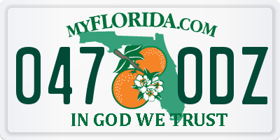 FL license plate 0470DZ
