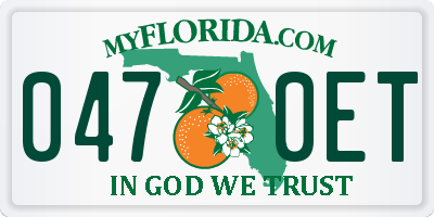 FL license plate 0470ET