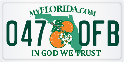 FL license plate 0470FB