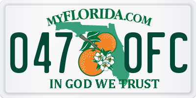 FL license plate 0470FC