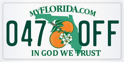 FL license plate 0470FF