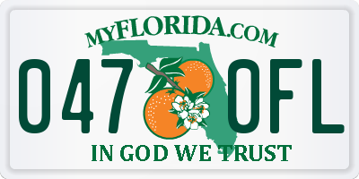 FL license plate 0470FL