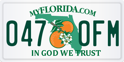 FL license plate 0470FM