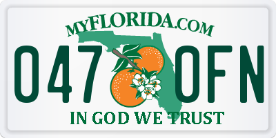 FL license plate 0470FN
