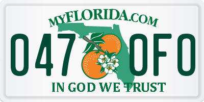 FL license plate 0470FO
