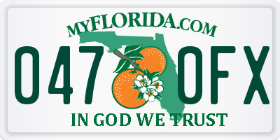 FL license plate 0470FX