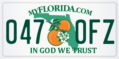 FL license plate 0470FZ