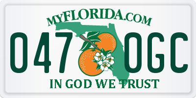 FL license plate 0470GC