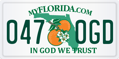 FL license plate 0470GD