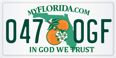 FL license plate 0470GF