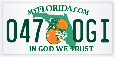 FL license plate 0470GI