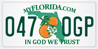 FL license plate 0470GP