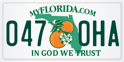 FL license plate 0470HA