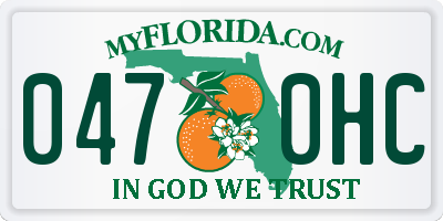 FL license plate 0470HC