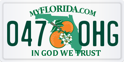 FL license plate 0470HG
