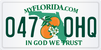 FL license plate 0470HQ