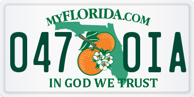 FL license plate 0470IA