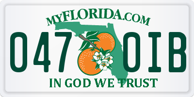 FL license plate 0470IB