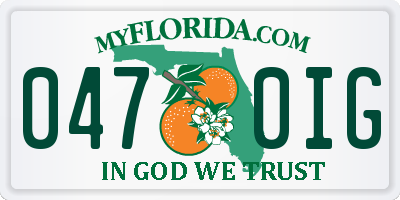 FL license plate 0470IG