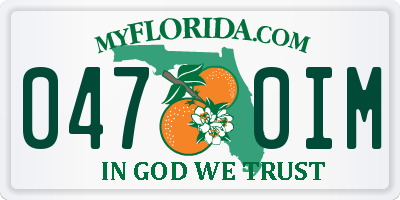 FL license plate 0470IM