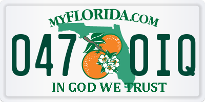 FL license plate 0470IQ